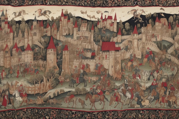 תמונה הממחישה קונה שטיחי קיר מימי הביניים